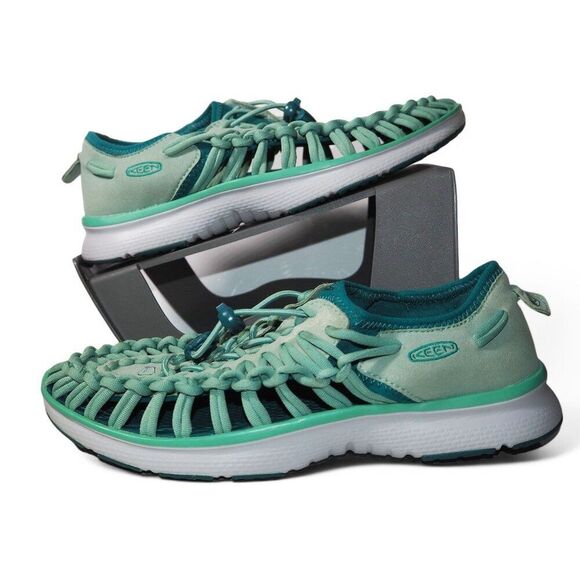 Keen Uneek O2 Strappy Bungee Outdoor Sandal Sneakers Everglade (Teal) Women's 8 - Picture 1 of 10